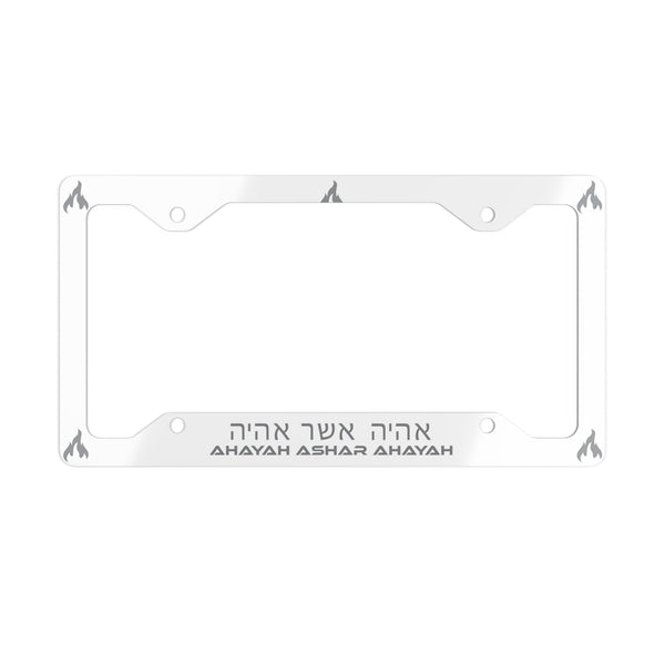 White/Grey AAA Metal License Plate Frame